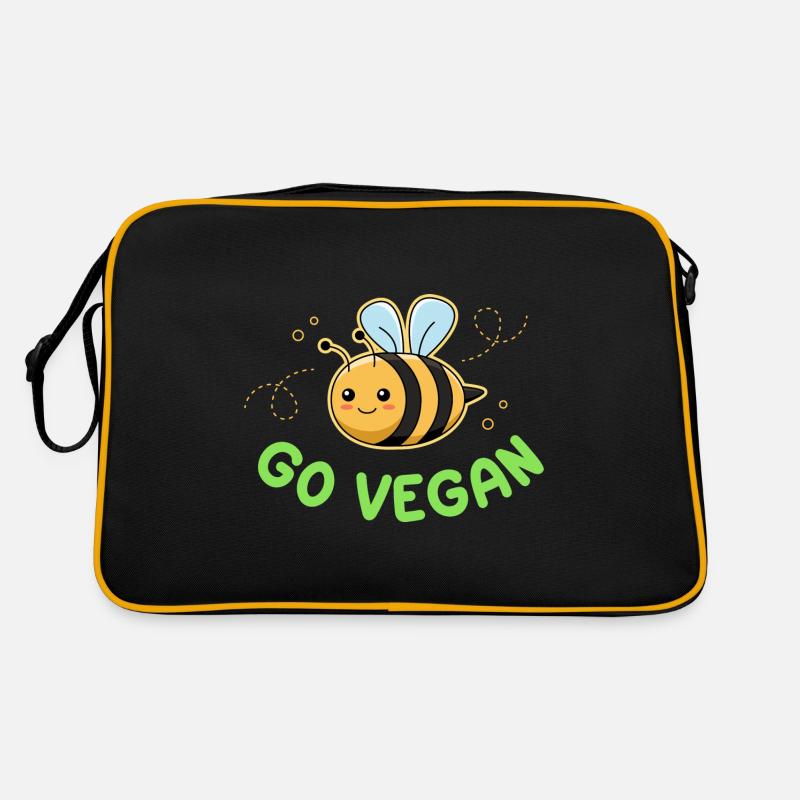 Bee design for proud vegans Retro Bag