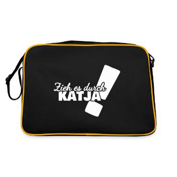 Geschenk für Katja - Retro Tasche - Schwarz/Gold - Hinten