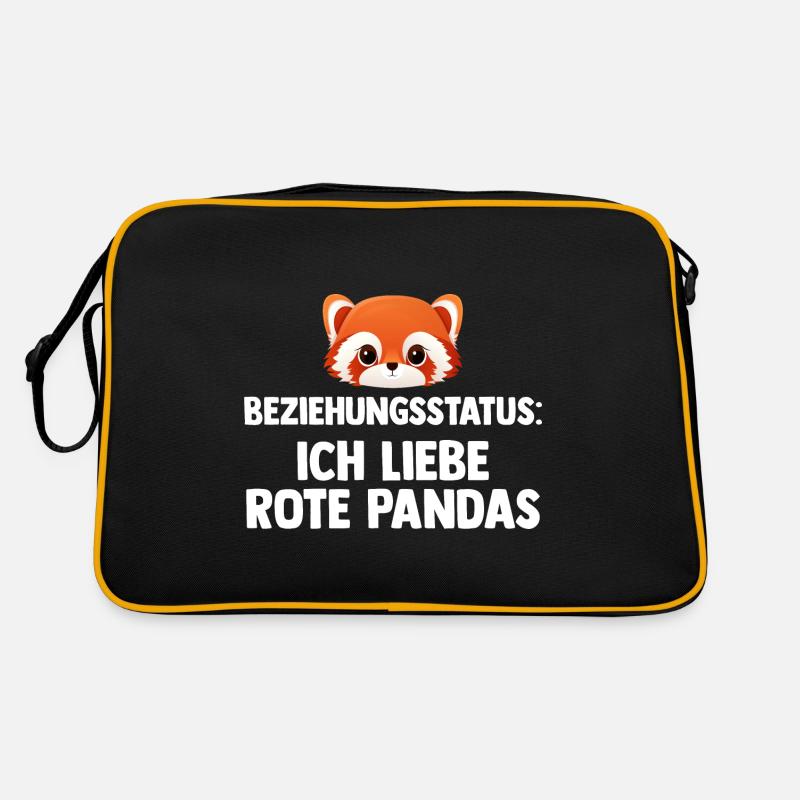 Roter Panda - Retro Tasche - Schwarz/Gold