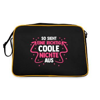 Coole Nichte - Retro Tasche - Schwarz/Gold - Hinten