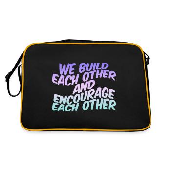 Nous nous construisons les uns les autres et nous nous encourageons mutuellement - Sac Retro - noir/or - Dos