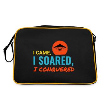 Drachenfliegen Luftsport Abenteuer Segelflug Pilot - Retro Tasche - Schwarz/Gold - Hinten