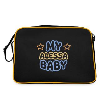Prénom Alessa - Sac Retro - noir/or - Dos