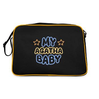 Geschenk für Agatha - Retro Tasche - Schwarz/Gold - Hinten