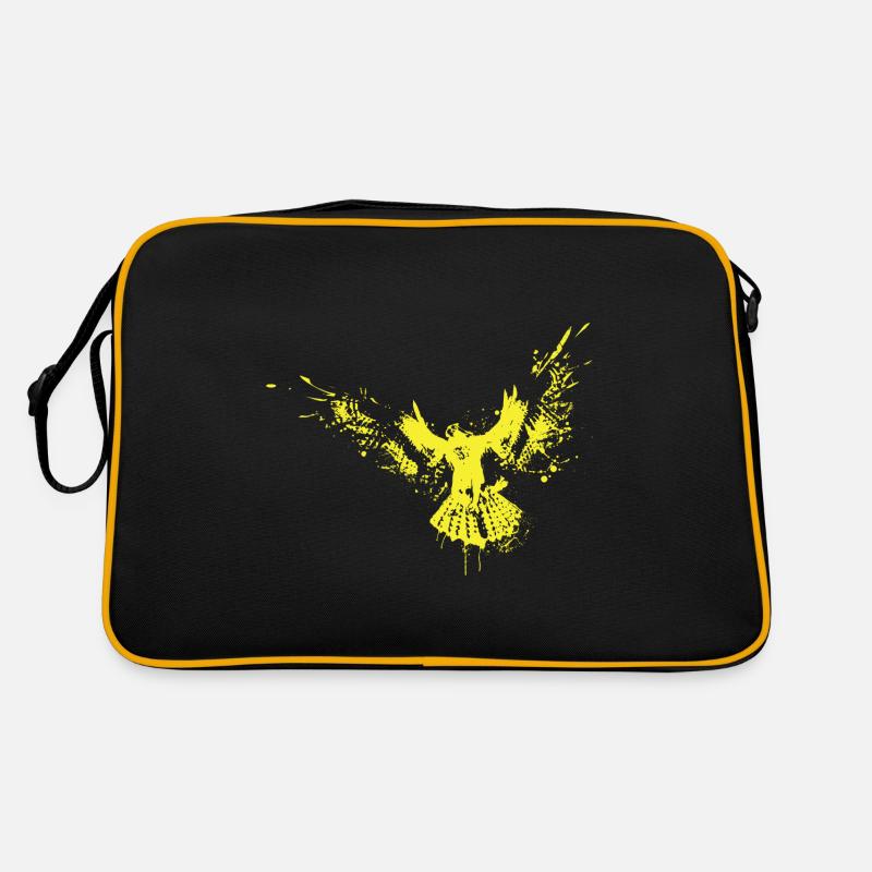 Oiseau art abstrait colombe jaune Sac Retro