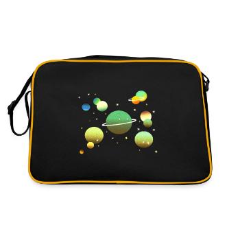 Space Galaxy Planet Stars - Retro Bag - black/gold - Back