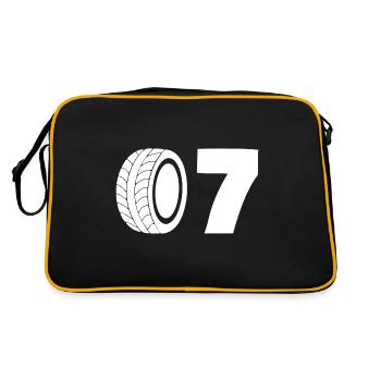 Pneu sport automobile numéro 07 - Sac Retro - noir/or - Dos