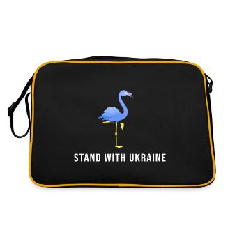 ukraine frieden free kiew stand with ukraine - Retro Tasche - Schwarz/Gold - Hinten