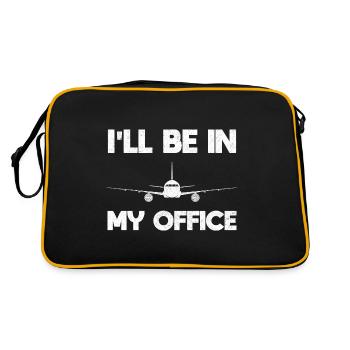 Airplane Pilot Flying Office Cockpit I Gift - Retro Bag - black/gold - Back