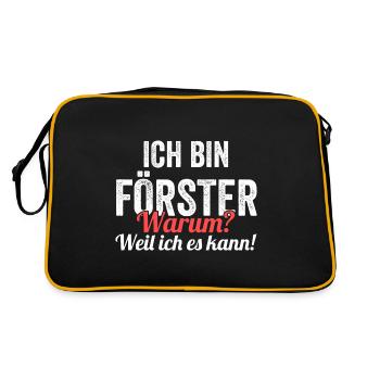 Waldarbeiter Holzfäller Waldarbeit Förster - Retro Tasche - Schwarz/Gold - Hinten