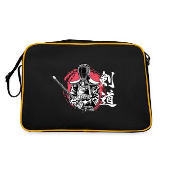 Kendo Warrior Kampfsportstudenten Geschenk - Retro Tasche - Schwarz/Gold - Hinten