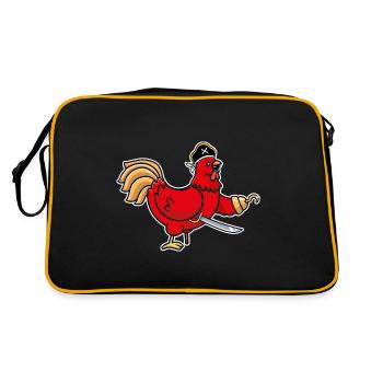 Humour Poule Drôle Animal Coq pirate Poulet Poule - Sac Retro - noir/or - Dos