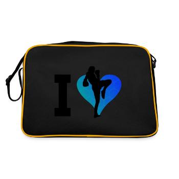 Men's Thai Boxer Thaiboxing Thai Boxing Muay Thai - Retro Bag - black/gold - Back