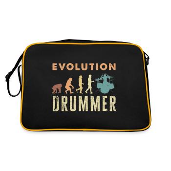 Evolution of man Drums Band Retro Vintage Drummer - Retro Bag - black/gold - Back