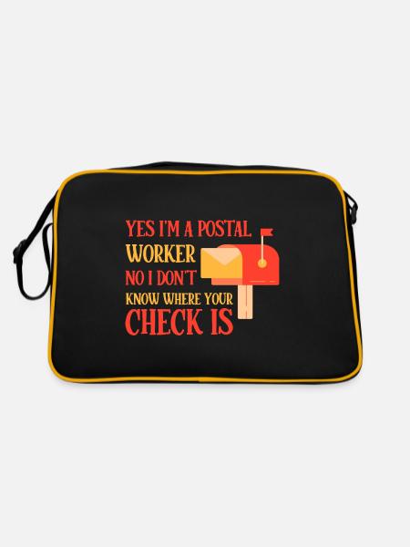 Postier, je ne sais pas où est votre chèque 4 - Sac Retro - noir/or - Dos