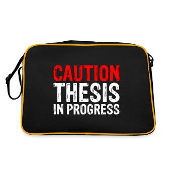 Caution Thesis In Progress 3 - Retro Tasche - Schwarz/Gold - Hinten