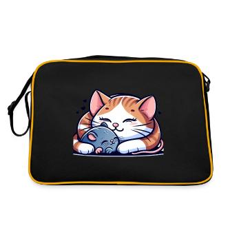 Câlin Chat Et Souris Amoureux - Sac Retro - noir/or - Dos