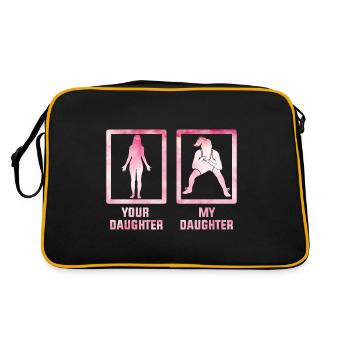 Deine Tochter, meine Tochter - Retro Tasche - Schwarz/Gold - Hinten