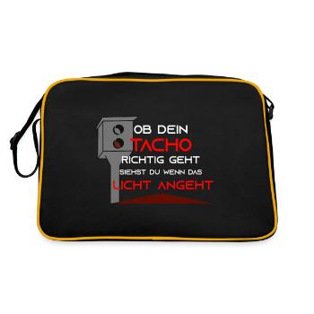 Auto Tuning Spruch lustig - Retro Tasche - Schwarz/Gold - Hinten
