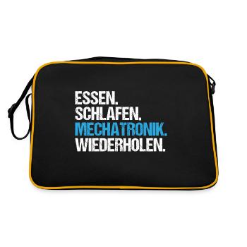 Mechatroniker Mechatronik Mechatronics Engineer - Retro Tasche - Schwarz/Gold - Hinten