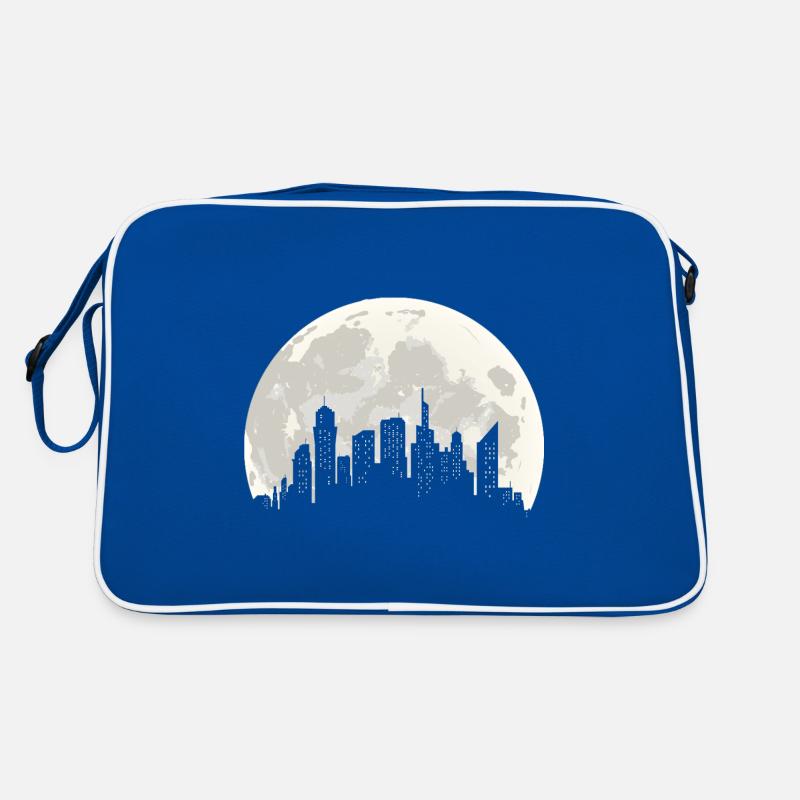 City and Moon Silhouette Retro Bag