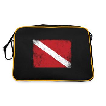 Drapeau Plongée Plongée Plongée Plongée Sous-marine Symbole de signal - Sac Retro - noir/or - Dos