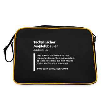 Technischer Modellbauer Definition für Handwerker - Retro Tasche - Schwarz/Gold - Hinten