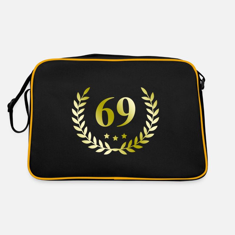 69 Couronne numérique - Sac Retro - noir/or