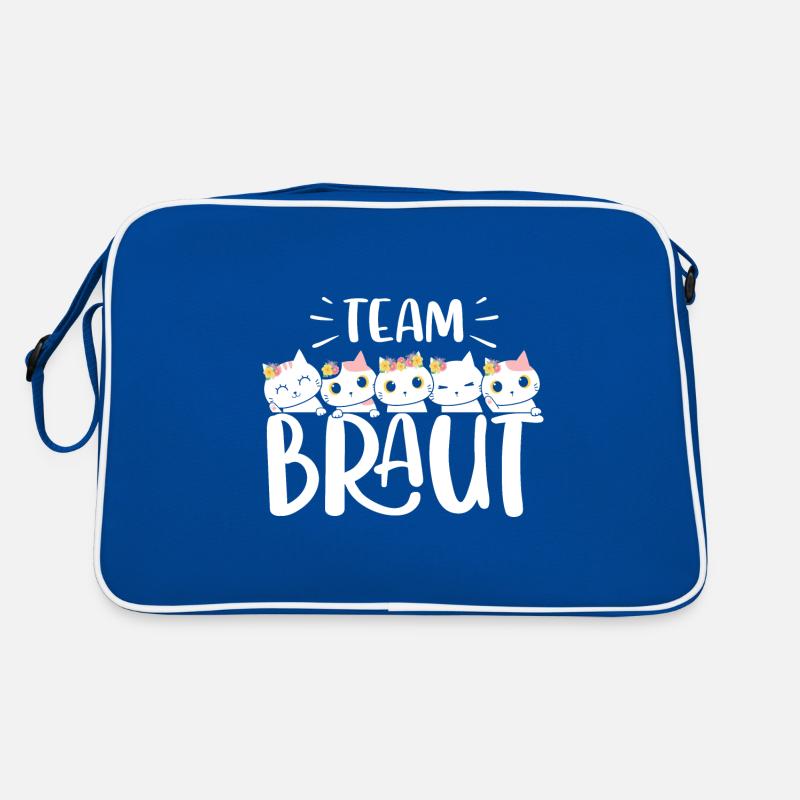 Team Braut JGA Katzen Hochzeit Junggesellenabschie Retro Tasche