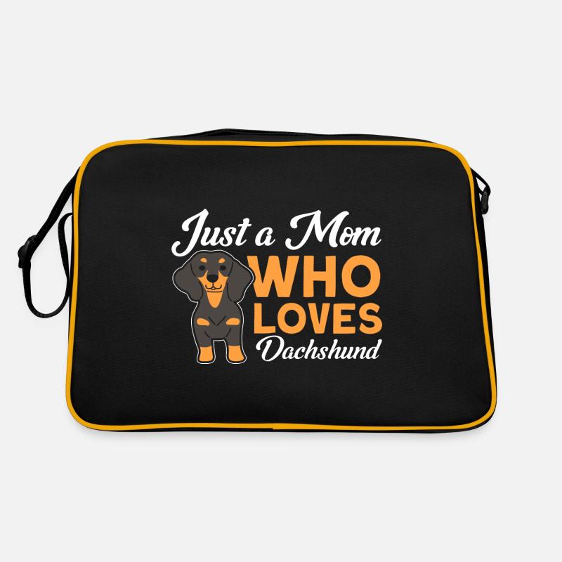 Dackel Dackel Dackel Mama Dackel Haustier - Retro Tasche - Schwarz/Gold