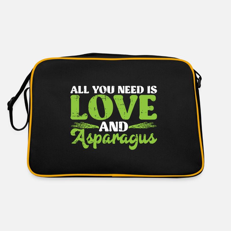 Spargel - Retro Tasche - Schwarz/Gold