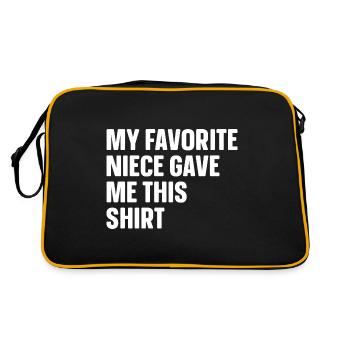 Meine Lieblingsnichte Hat Mir Das Geschenkt - Retro Tasche - Schwarz/Gold - Hinten