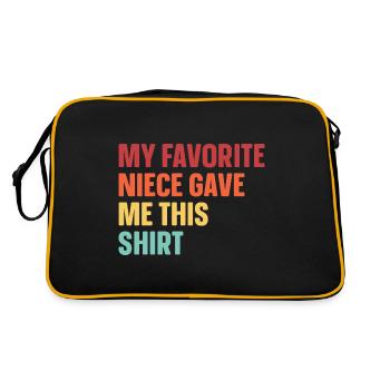 Meine Lieblingsnichte Hat Mir Das Geschenkt - Retro Tasche - Schwarz/Gold - Hinten