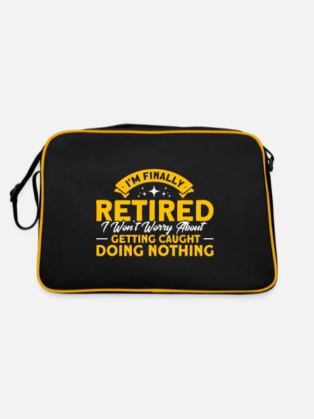 Ruhestand Rente Rentner Rente 2022 Geschenk - Retro Tasche - Schwarz/Gold - Hinten