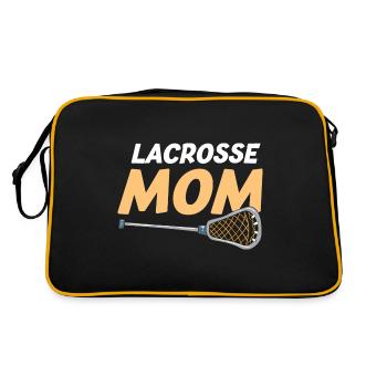 Lacrosse Mom Mother - Retro Tasche - Schwarz/Gold - Hinten