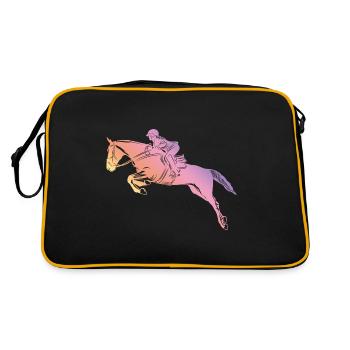 Pferdereiten Frauen - Retro Tasche - Schwarz/Gold - Hinten