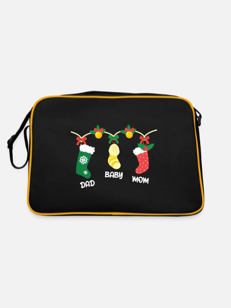 Christmas Santa Claus Gifts - Retro Bag - black/gold - Back