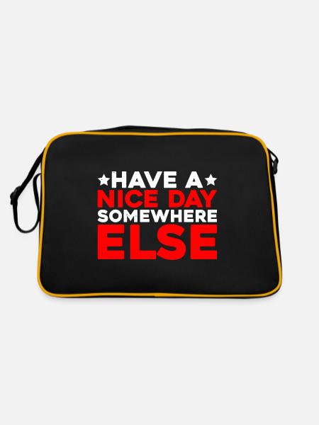 Have a nice day somewhere else 13 - Retro Bag - black/gold - Back