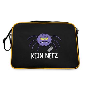 Spinne kein Netz - Retro Tasche - Schwarz/Gold - Hinten