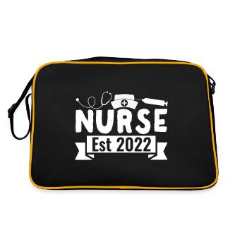 Krankenpflegeschüler Krankenschwester Est 2022 Abs - Retro Tasche - Schwarz/Gold - Hinten