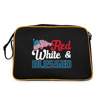 Gedenktag Vierter Juli USA Amerikanisch Patriotisc - Retro Tasche - Schwarz/Gold - Hinten