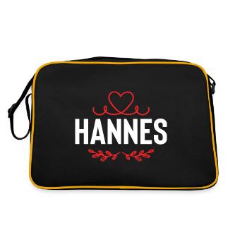 Hannes - Retro Tasche - Schwarz/Gold - Hinten