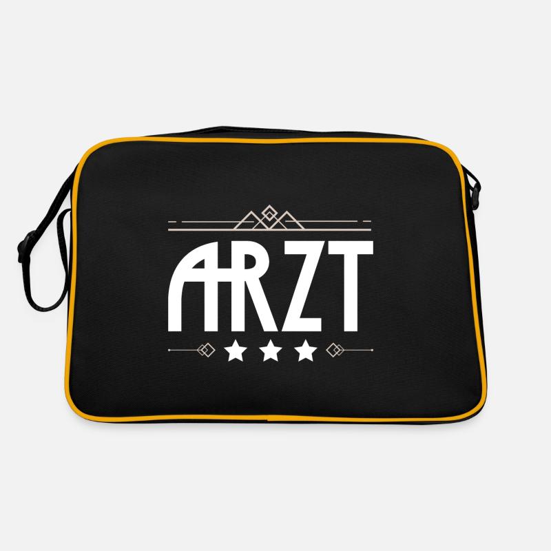 Arzt Beruf - Retro Tasche - Schwarz/Gold