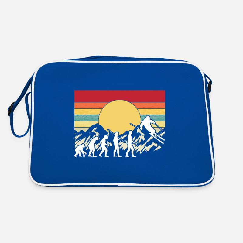 Skiing Evolution Vintag Winter Sport Ski Retro Tasche