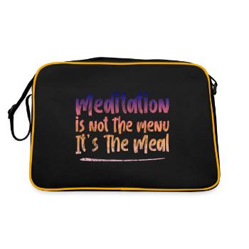 Meditation Is Not The Menu, It's The Meal 3 - Retro Tasche - Schwarz/Gold - Hinten