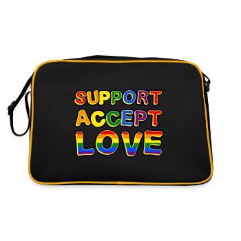 LGBT Support Accept Love - Retro Bag - black/gold - Back
