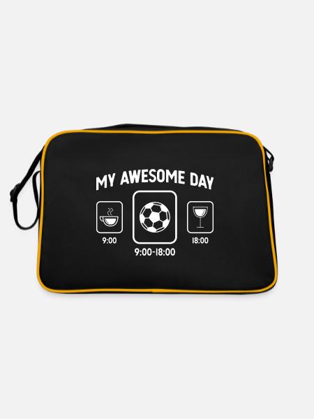 Ma belle journée - Vin - Football - - Sac Retro - noir/or - Dos