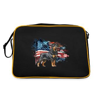 Rottweiler États-Unis - Sac Retro - noir/or - Dos