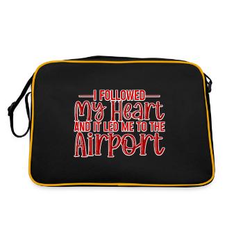 I Followed My Heart And It Led Me To The Airport 2 - Retro Bag - black/gold - Back