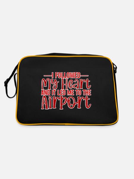 J’ai suivi mon cœur et cela m’a conduit à l’aéroport 2 - Sac Retro - noir/or - Dos